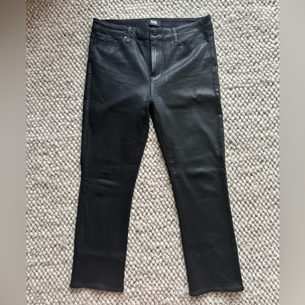 PAIGE Cindy mid-rise coated straight jeans
